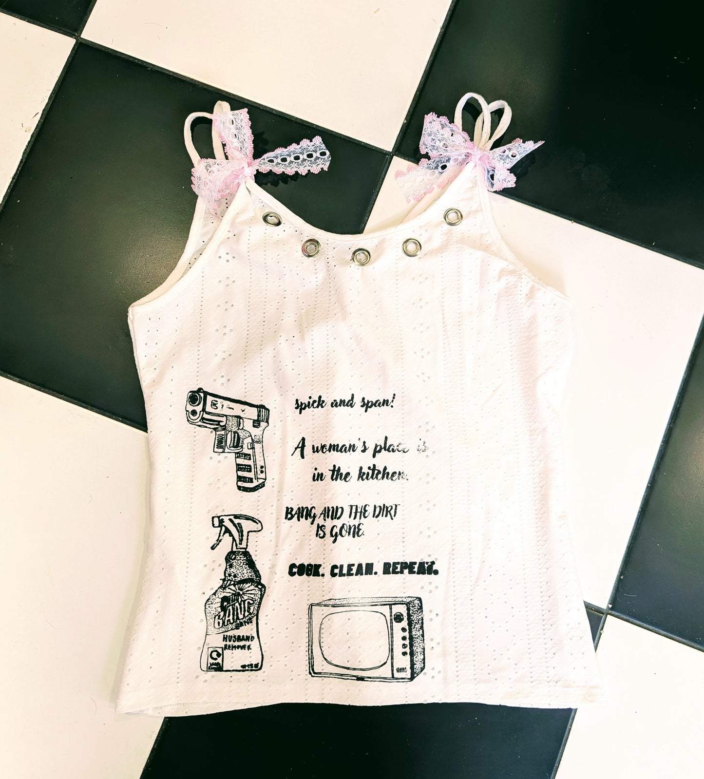 MILKSHAKE White Top With Bows - Size S