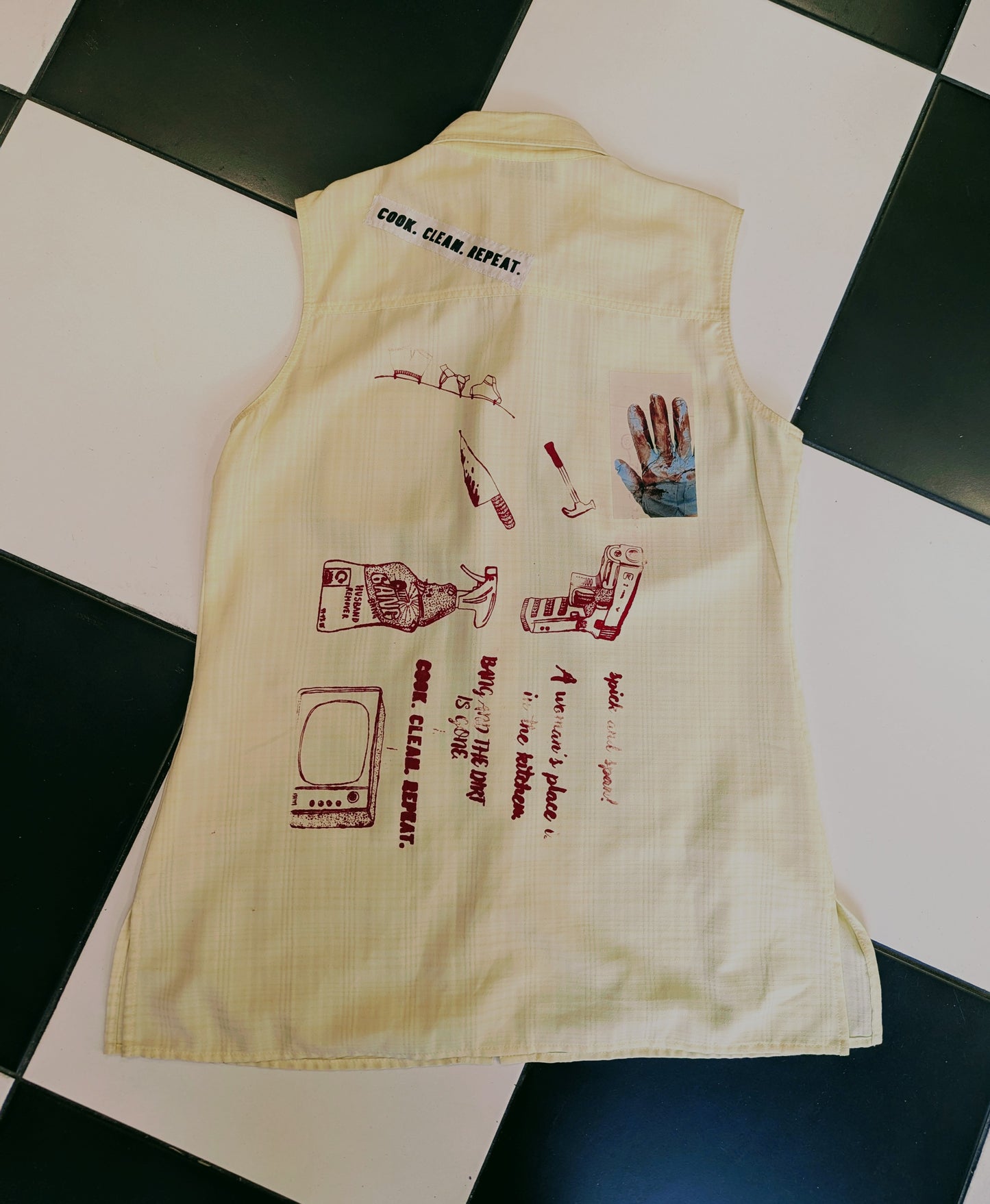 LEMON DROPS & RAGE Button Up Sleeveless Shirt
