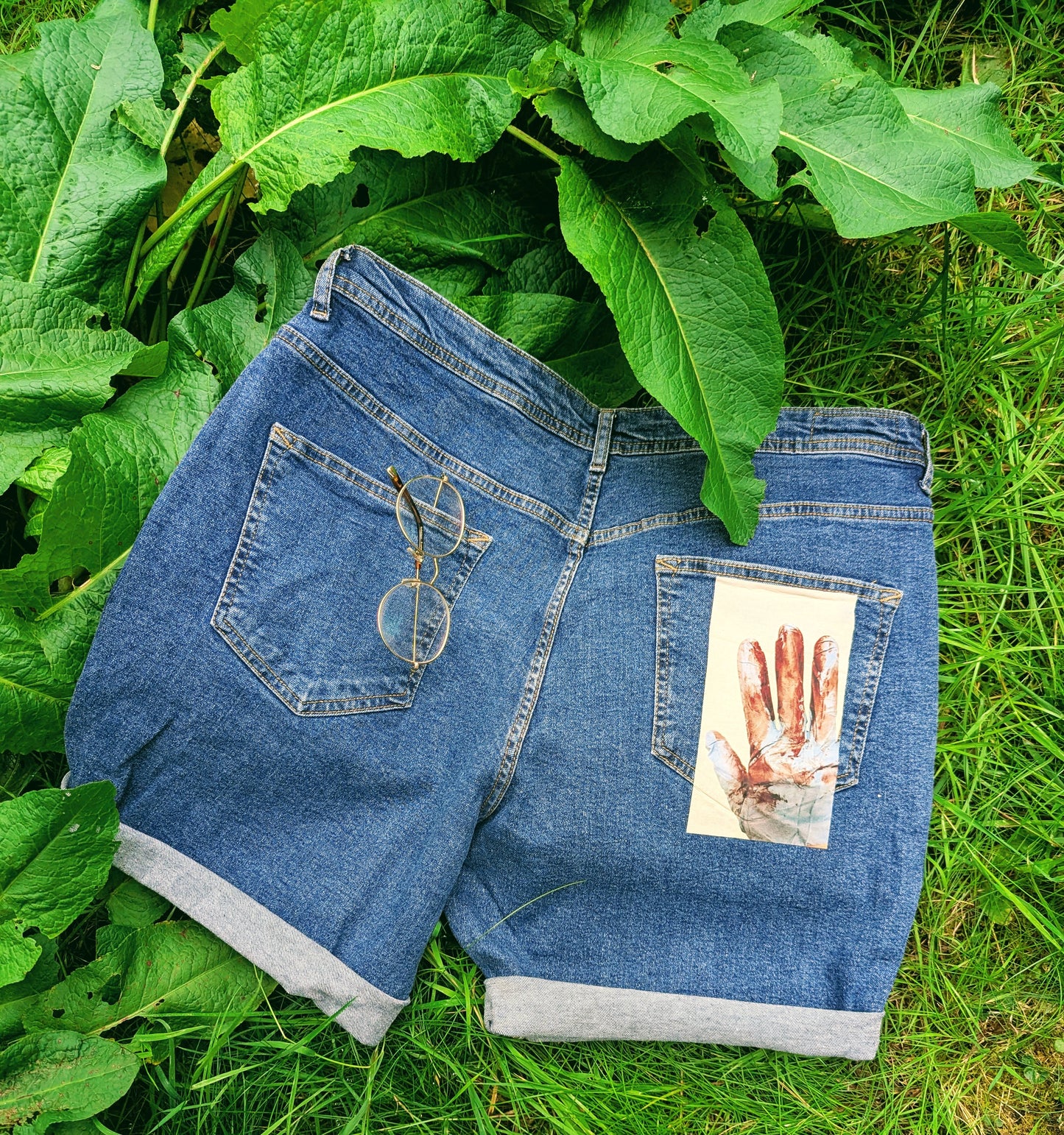 THE GARDENER'S Denim Blue High Waisted Shorts - W 38