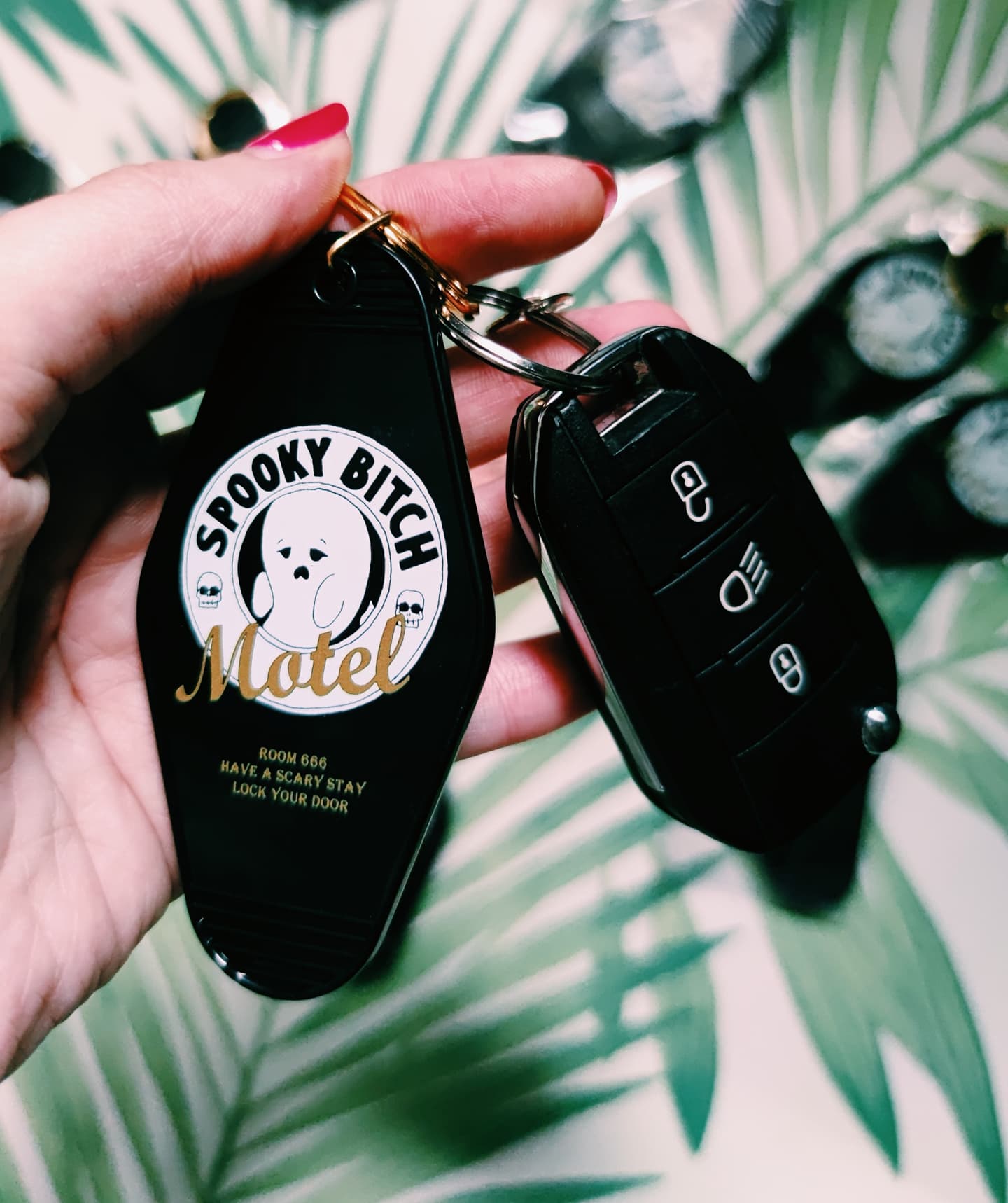 Spooky B*tch Motel Keychain