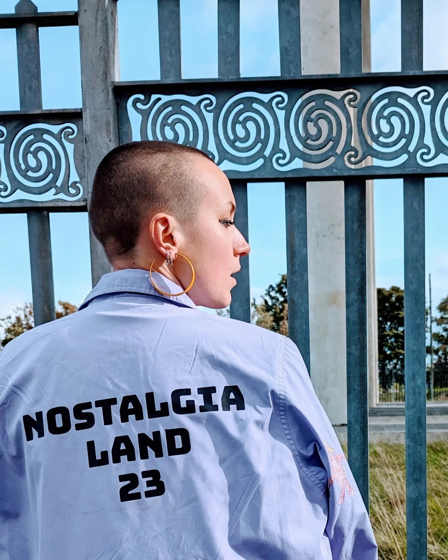 'Nostalgia Land' Lilac Bomber Jacket - UK Size M/L