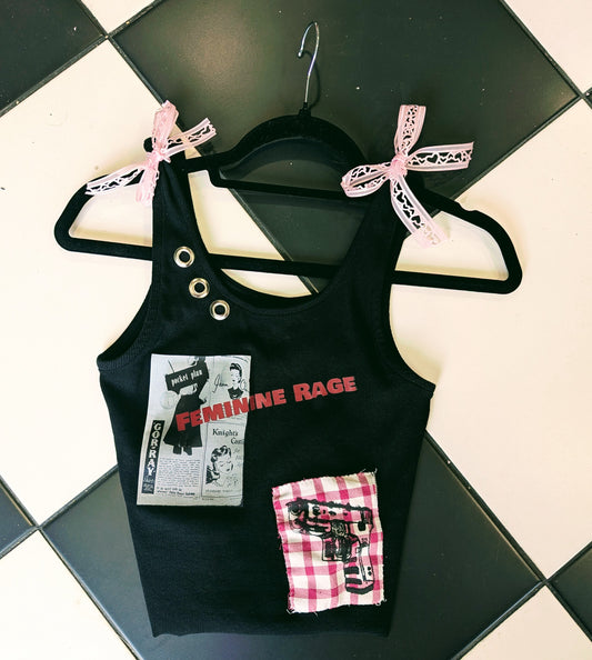 FEMININE RAGE Black Cropped Vest - Size 8