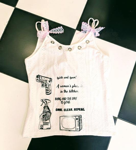 MILKSHAKE White Top With Bows - Size S
