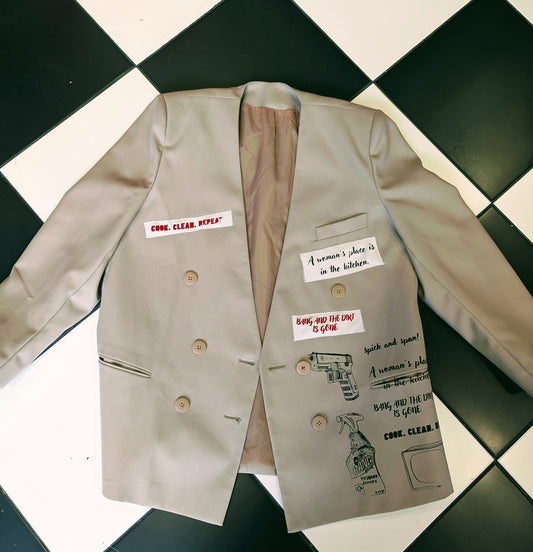 PATCH IT UP Nude Blazer - Size L