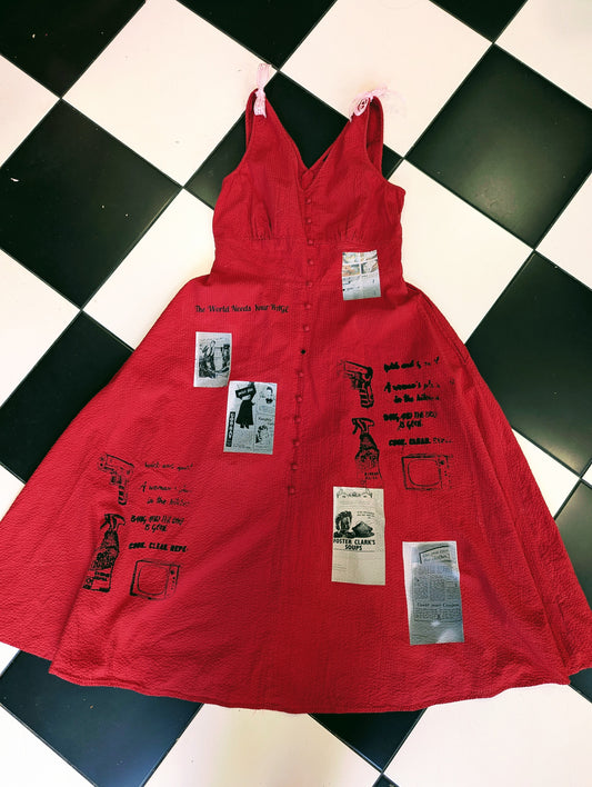 DAHLIA Red Midi Dress - Size 14