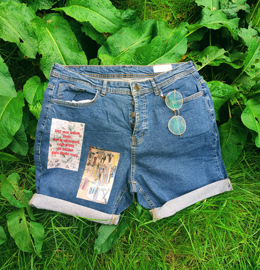 THE GARDENER'S Denim Blue High Waisted Shorts - W 38