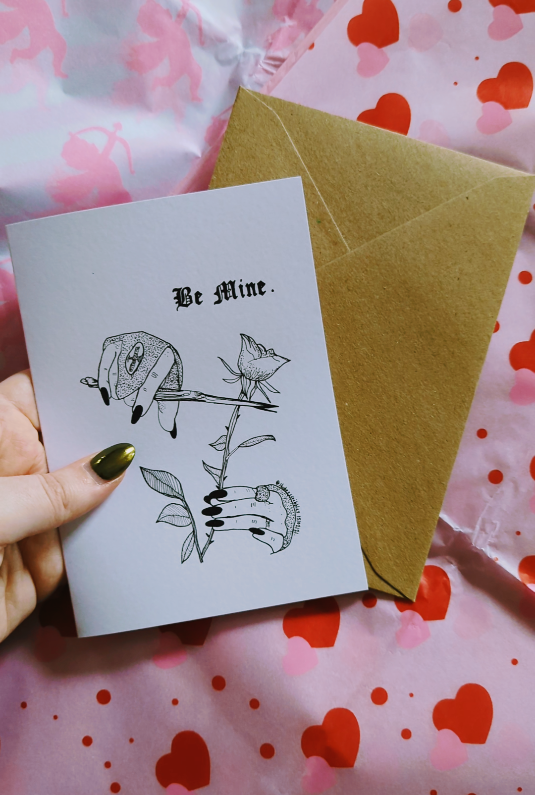 A6 'Be Mine' Morticia Greeting Card