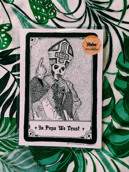 Ghost 'In Papa We Trust' Papa Emeritus II Tarot Card Print