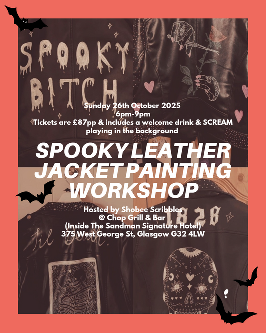 Spooky Leather Jacket Painting Workshop Ticket